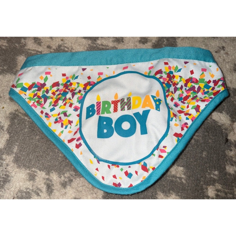You & Me - Revisable Blue "Birthday Boy" & "Celebrate " Bandana L/XL